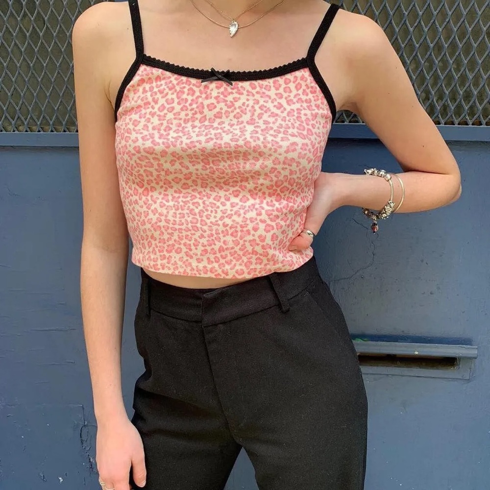 Brandy Melville pink cheetah tank